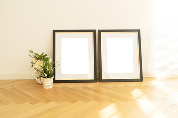 Seasonal Decor A Cozy Setting Featuring Charming Empty Frames