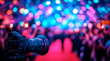 Cameras on a red carpet show, awards ceremony