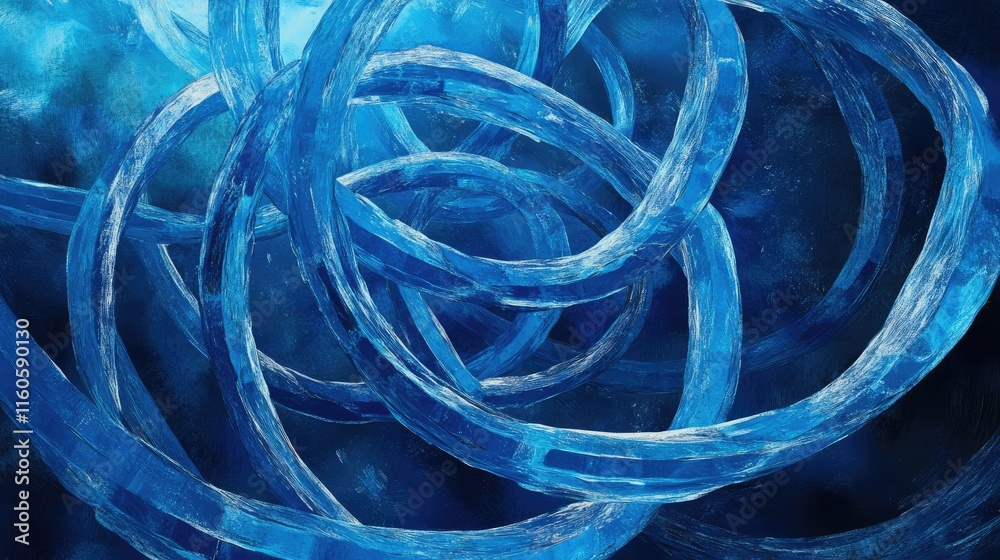 Aufkleber artistic representation of blue dna helixes swirling in circles, symbolizing the complexity of genet