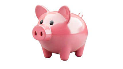 Fototapeta premium Pink Piggy Bank: A cheerful and friendly pink piggy bank, symbolizing financial savings and prosperity. It's a simple yet powerful image that can be used to promote financial planning.