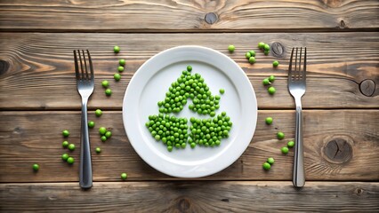 A pea tree white plate