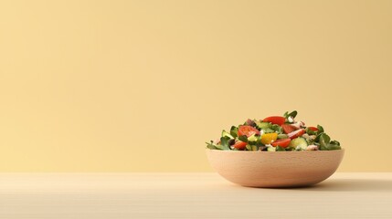 Delicious Fresh Salad Preparation Modern Kitchen Food Photography Minimalist Style Top View Healthy Eating