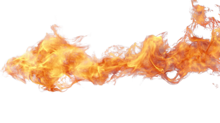 Fiery Stream: A mesmerizing stream of flames dances in a vibrant display of heat and energy, captured against a clean background.  