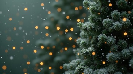Banner with Dense green pine foliage texture, dark moody fir tree branches background. Evergreen needles, seasonal holiday, Xmas, New year,Noel, Christmas concept backdrop