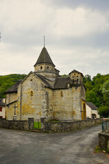 Fototapeta premium Church of L'Hôpital-Saint-Blaise. Pyrenees-Atlantiques. France. It was built in the 12th century and has been declared a World Heritage Site within the Ways of St James in France