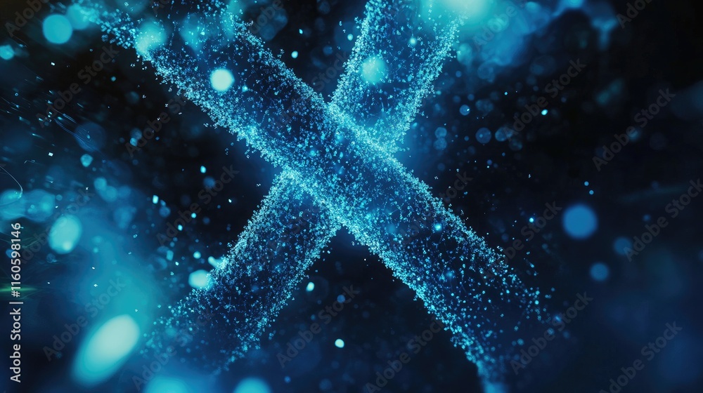 Aufkleber conceptual image of the x chromosome in bright blue tones, representing genetic science with a sleek