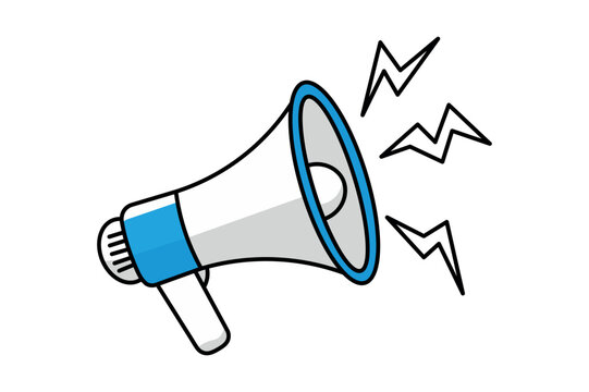 recommend clip art: Unique Loudspeaker Megaphone Vector Illustration for Educational Purposes, Loudspeaker icon, Megaphone sign, Announcement symbol, Communication device, Megaphone vector, Sound, Announcement