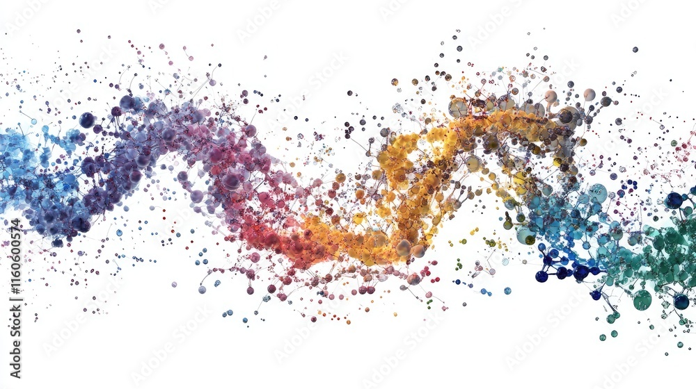 Poster detailed molecular representation of dna replication and transcription, showing the intricate intera