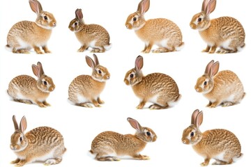 Fototapeta premium A group of rabbits sitting closely together