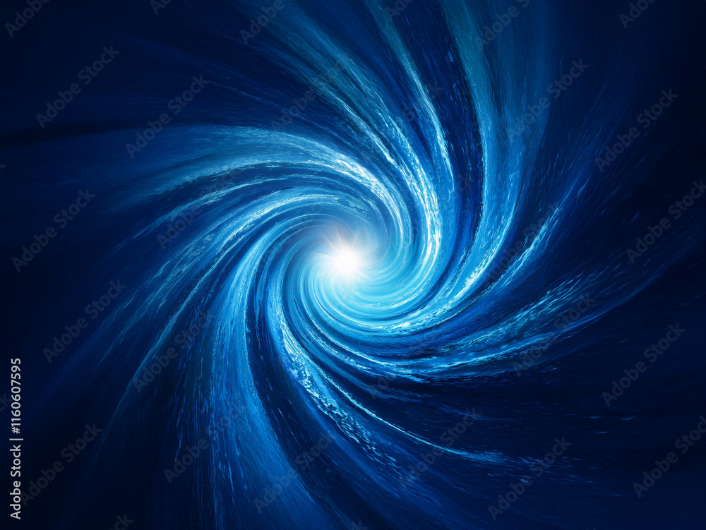 Poster a mesmerizing vortex of swirling blue energy, radiating an inner light, evokes a sense of mystery an