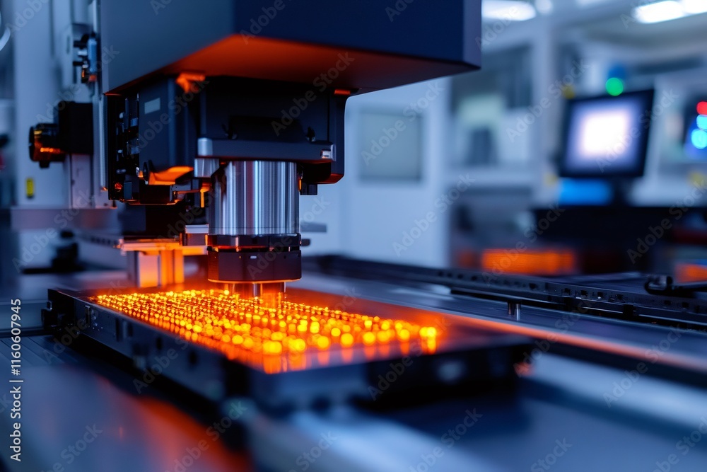 Leinwandbilder automated machine processing electronic circuit board in factory