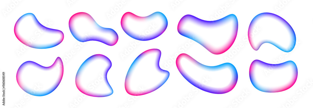 Poster abstract pastel neon holographic blurred grainy circle gradient on white background texture in png v