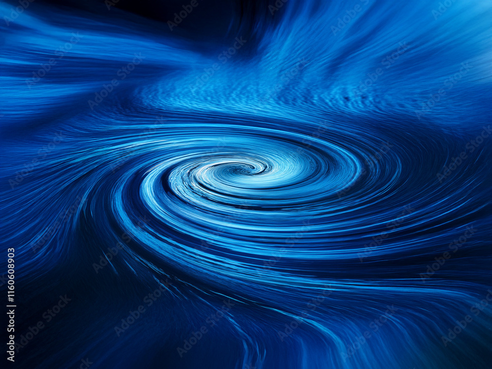 Aufkleber A mesmerizing swirl of deep blues creates a vortex effect, evoking feelings of depth and mystery.  The dynamic lines and dark center suggest powerful energy.