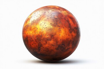 Fototapeta premium A shiny metal object placed on a clean white surface