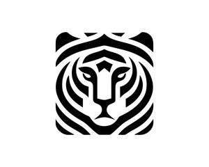Tiger head, tiger face, logo design vector template. Black and white tiger logo vector illustration.
