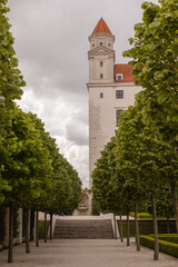 Bratislava Castle, view from the garden, Capital of Slovakia
