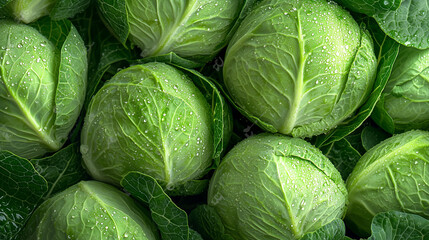 Fototapeta premium Fresh Green Cabbage Close Up on Transparent Background