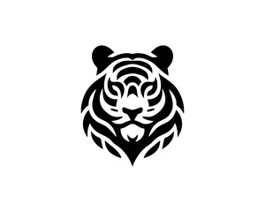 Tiger head, tiger face, logo design vector template. Black and white tiger logo vector illustration.