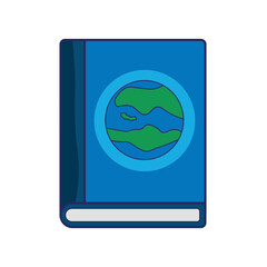 Book and globe line icon. linear style sign for mobile concept and web design. Earth planet book outline vector icon. Symbol, logo illustration. Vector graphics