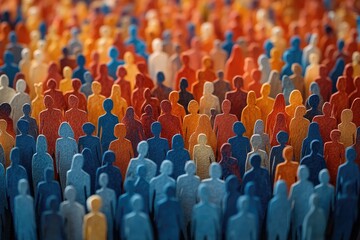 Obraz premium A large group of people waiting in a row, potentially for an event or a queue