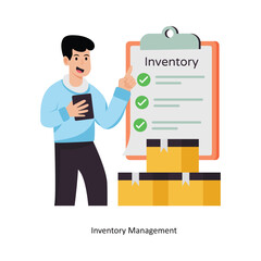 Inventory Management concept vector illustration. Supply Chain isolated On white Background.                