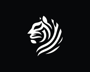 Tiger head, tiger face, logo design vector template. Black and white tiger logo vector illustration.