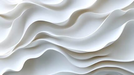 Obraz premium Abstract White Wavy Layers Design Background
