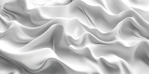 Obraz premium Abstract white fabric texture with elegant, flowing waves and folds.