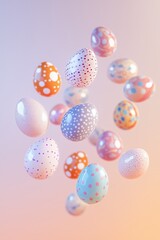 Ostereier in künstlerischem Farbspektrum