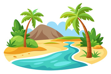 tropical island with palms