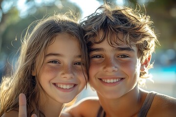 Two children standing side by side