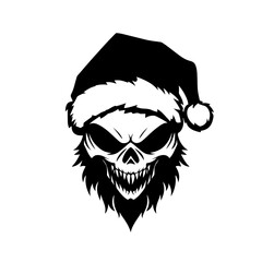 Santa skull vector mascot design