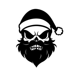 Santa skull vector mascot design