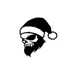 Santa skull vector mascot design