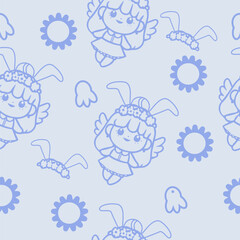 baby pattern of cute easter characters for different kind of design