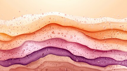 Abstract layered waves of pastel colors with foam texture.