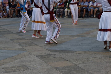 Basque folk dancers in an outdoor festival