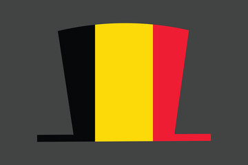 Belgium hat with flag, Belgium flag vector graphic, Belgium country flag is a symbol of freedom, National Belgium flag, vector illustration

