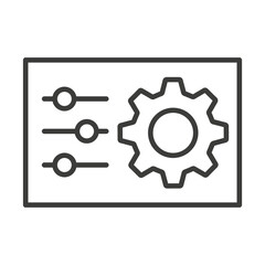 Configuration Icon Depicting Tools and Settings in Black and White