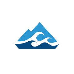 logo of mountains with rivers, springs