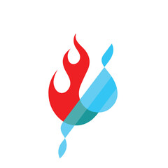 fire and water logo with modern concept