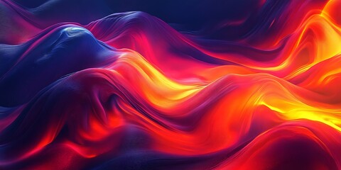 Obraz premium Abstract vibrant red, orange, and blue liquid wave texture background.
