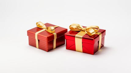 Elegant Holiday Presents Wrapped with Gold Bows