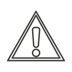 Hazard Warning Icon Depicting a Triangle with an Exclamation Mark in Black and White