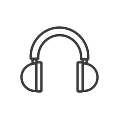 Headphone Icon Depicting an Audio Device in Black and White