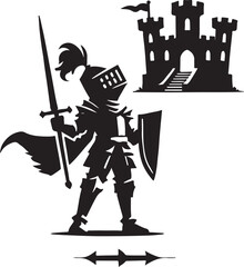 Fototapeta premium Knight Character Vector Illustration