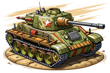 tank running in an explosion