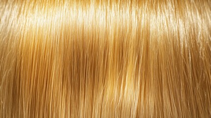 Naklejka premium Beautiful model girl with Blond hair strand,silky healthy wavy hair strand,hair wavy ribbon, with smooth,Keratin straightening,Treatment,straight long hair,procedures,Smooth hairstyle.