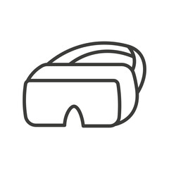 Virtual Reality Icon Depicting a VR Headset in Black and White