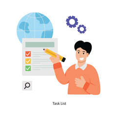 Task List  concept vector illustration. Web Hosting isolated On white Background.      